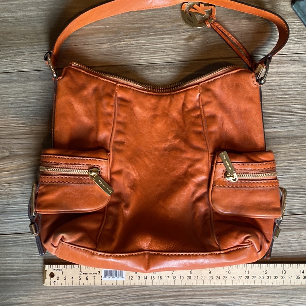 👜MICHAEL KORS Leather Collection - Burnt Orange Shoulder Bag - Picture 10 of 13